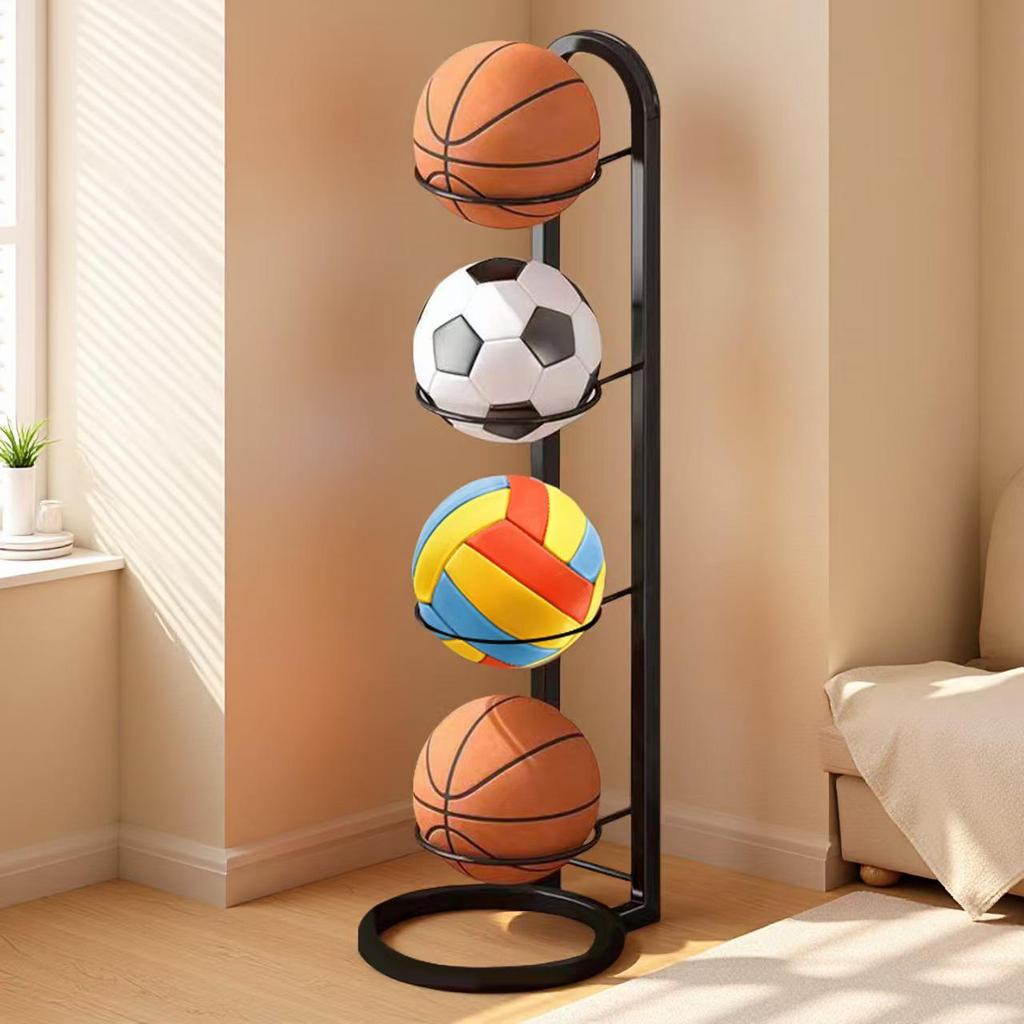 Nail-Free Sports Ball Storage Rack for Basketball, Volleyball, and Children's Basketball Hoop