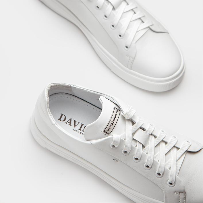 Кеды кожаные, Davis 12056-9, белые, мужские, кеды