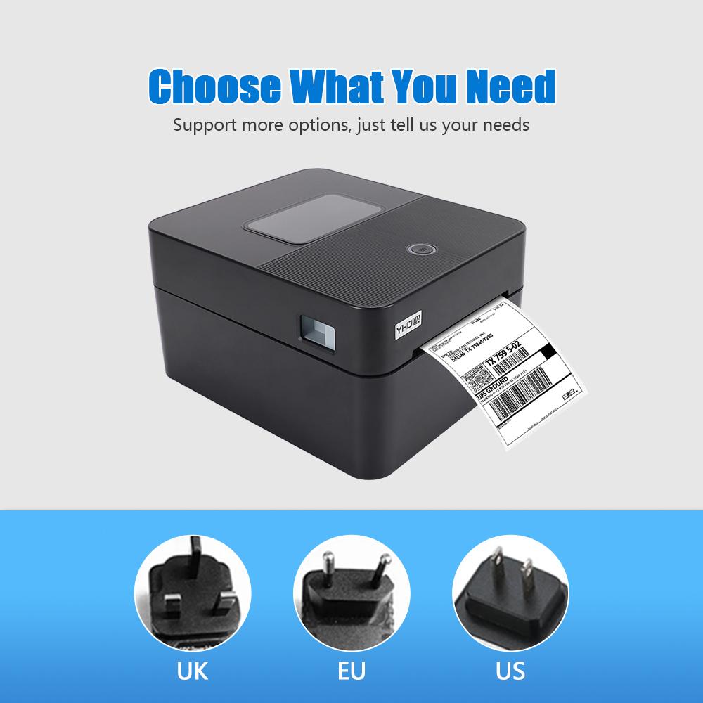 YHDAA 4 Inch Thermal Shipping Label Printer, Support Receipt Printing Waybill Printer 4x6, USB/WIFI/BT Connection Optional