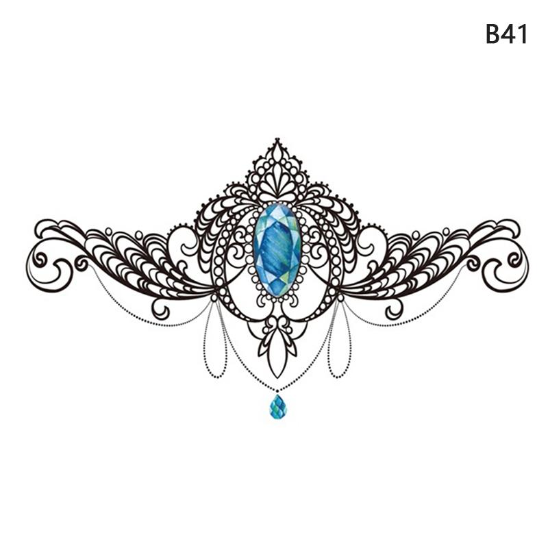 Водостойкая временная поддельная грудь, боди-арт, татуировка, ювелирные изделия, кружевная наклейка на талию, искусство