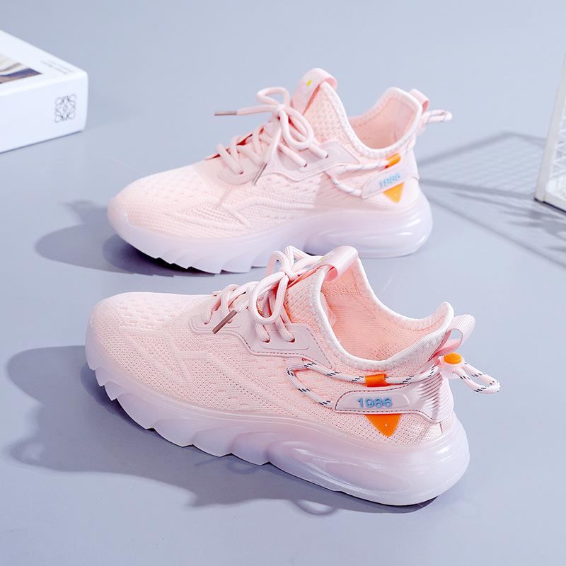 New Flying Woven Women's Shoes 2023 Spring and Summer New Student Sports Shoes Female Breathable Fitness Running Casual Shoes Z63