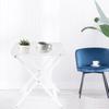 X-shaped Bracket Foldable Acrylic Table, Portable Transparent Small Edge Table (15.43 Pounds Load Capacity) for Cafe and Balcony