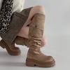 Retro Versatile Word with Tall Boots Martin Boots Autumn and Winter Fashion Suede Thin Temperament Women's Fashion Boots