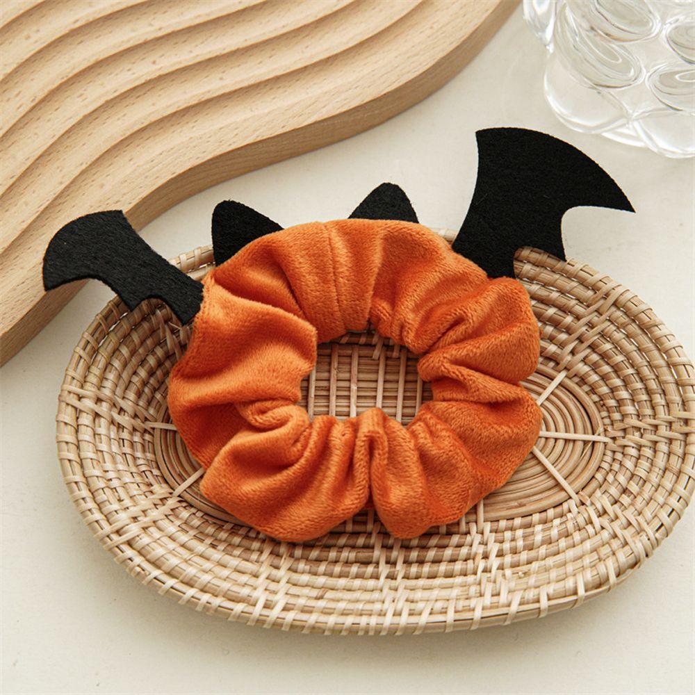 Female Hair Ties Antler Bat Christmas Halloween Spider Flannel Scrunchies Elastic Hair Bands Ponytail Holder Women Hair Rope