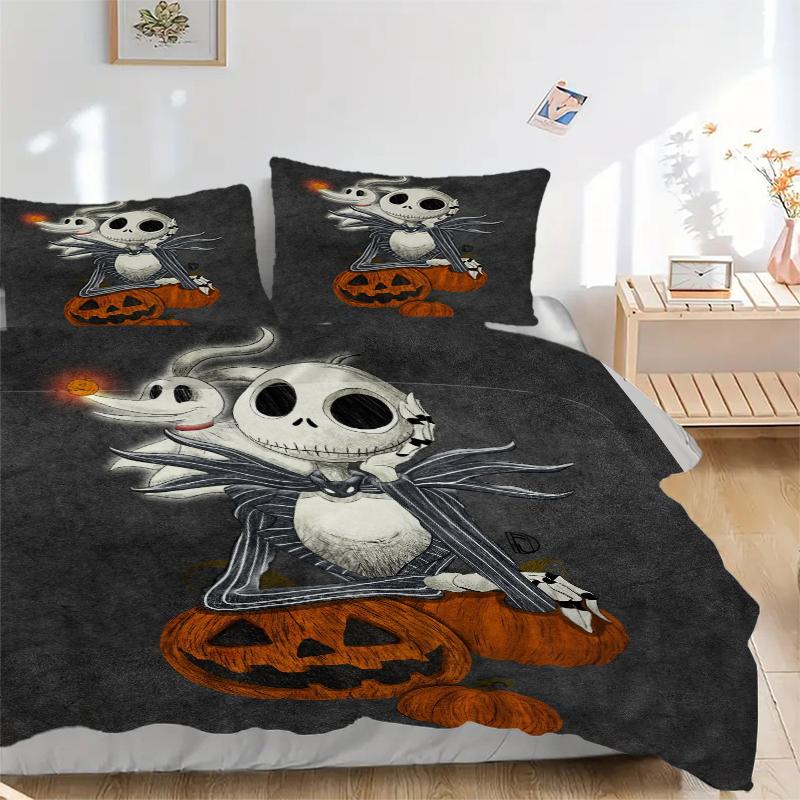 3Pcs Jack Skellington'S Halloween Adventure Bedding Sets For All Sizes New 3D Printed Bed Cover Comforter Duvet Cover Pillowcase Bedroom Decoration