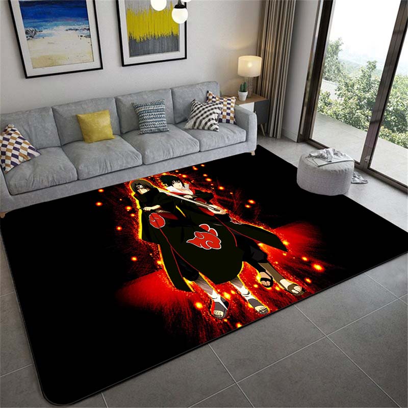 Anime Naruto Non-slip Area Rugs Large Mat Rugs for Living Room Comfortable Carpet Soft Floor Mat Rugs for Bedroom