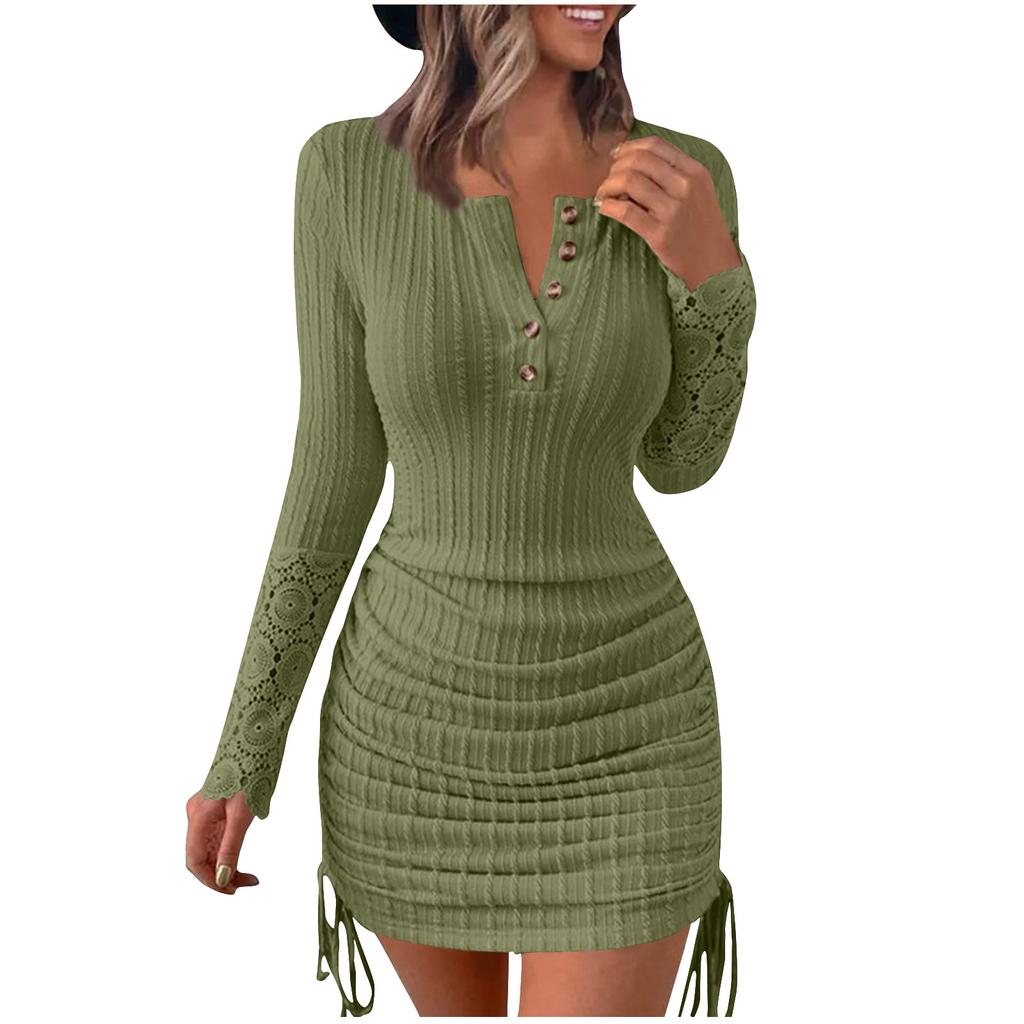 Женское плотное кружевное клубное сексуальное платье с длинными рукавами, подходит для вечерней вечеринки, осенняя серия