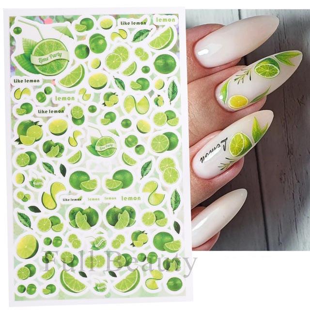 Nail Art Water Transfer Nail Art Фруктовое мороженое Летняя наклейка Торт Маникюр Наклейка Мода