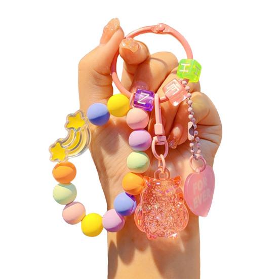 Браслет-ремешок на запястье для телефона с бусинами и подвеской-совушкой, брелок-цепочка против потери, шнурок для мобильного телефона, сумки, ключей