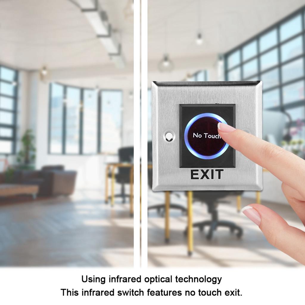 Infrared Sensor Switch Contactless No Touch Door Exit Button with Backlight for Access Control