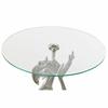 Table d'appoint en aluminium transparent et verre argenté (46 x 46 x 72 cm) - Blanc - Verre