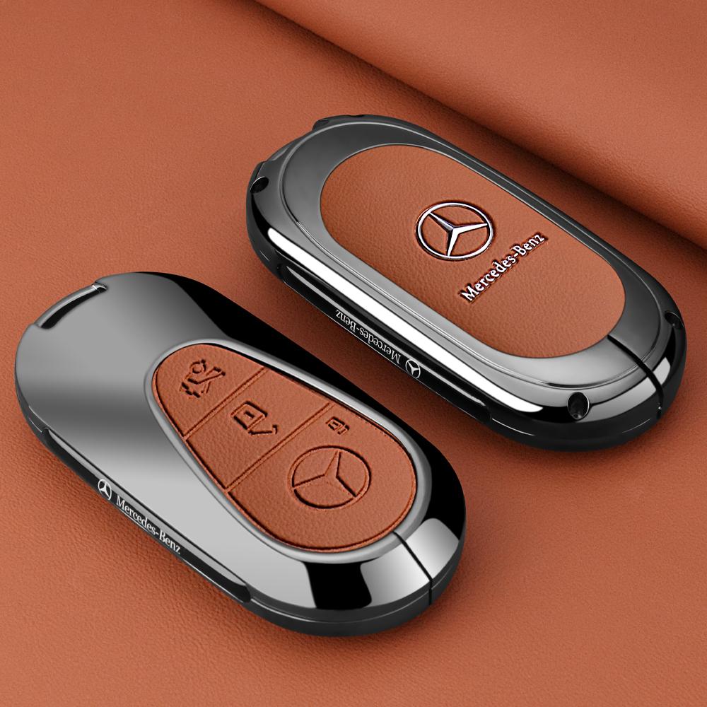 ZJH5 Leather Smart Remote Key Protector Car Key Case Cover For Mercedes Benz A C E S GLC GLE GLB W204 W205 W206 W212 W213 W221 W223
