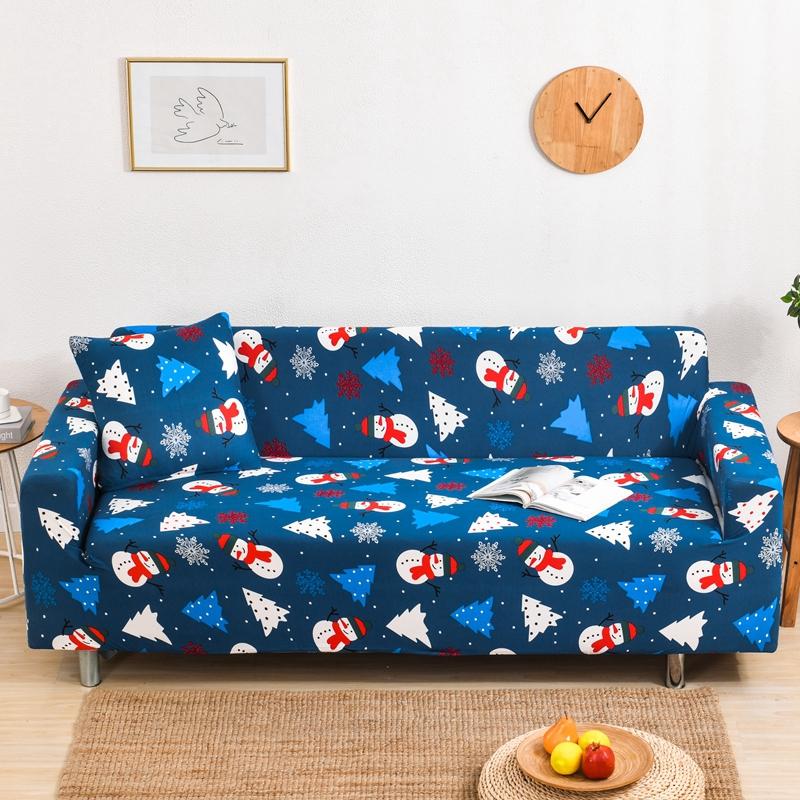 Рождественские эластичные чехлы для дивана для гостиной Funda Sofa Чехол для дивана Защитник для кресла Универсальные накидки на диван Рождественский домашний декор
