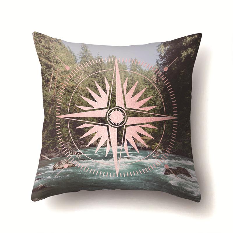 Modern Painted Simple Household Car Polyester Pillow Case Car Decoration Home Printed Waist Pillow Case