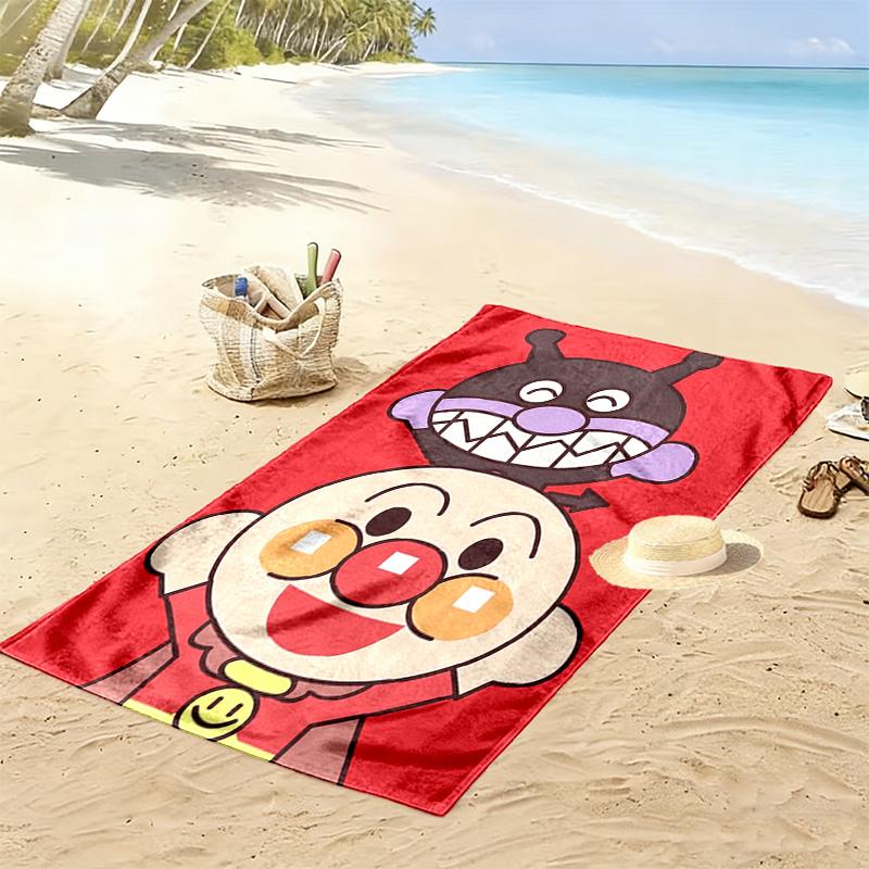 Anpanman and Baikinman 2D Flat Print Beach Towel, Large Soft Quick Dry Towel for Beach Camping SwimmingDSTJ0925339