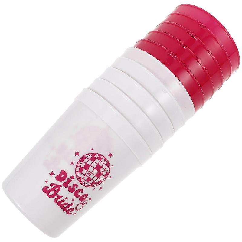 Disco Party Beverage Cups Plastic Cups for Storage Use 10Pcs