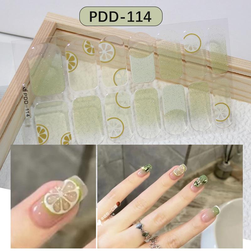 Press On Nail Stickers 1 Sheet Long Lasting Floral Pattern Self Adhesive Fake Nails for Gift Giving