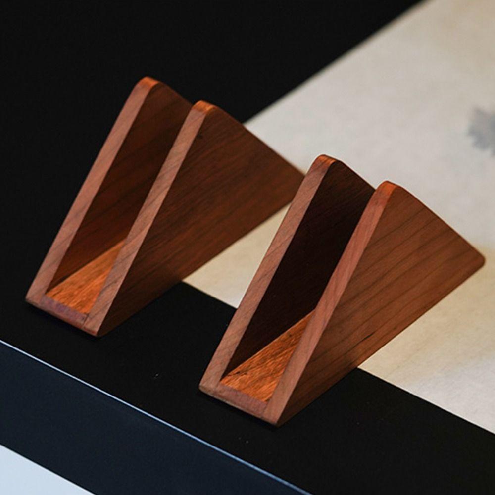 Elegant Wooden Tissue Holder Non-slip Bottom Wood Tissue Dispenser  Commercial Use