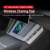 For Tesla Model 3 Highland 2024 Wireless Charging Protector Pad with Storage Box Silicone Waterproof Mat Phone Glasses Holder