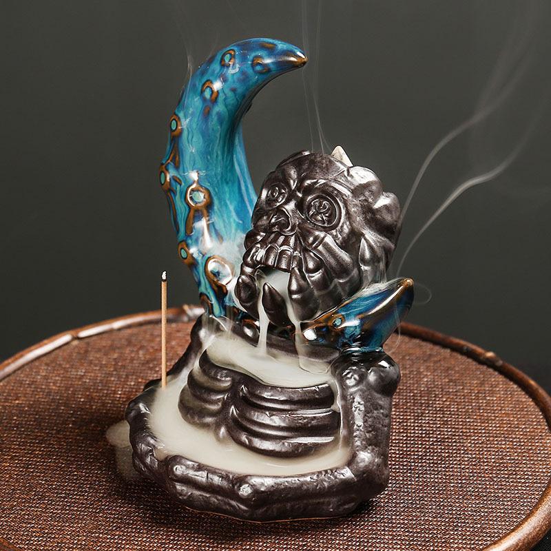 Waterfall Moon Incense Best Burner Skull Backflow Incense Burner Halloween Home Use Decor Home Use Aromatherapy Without Incense