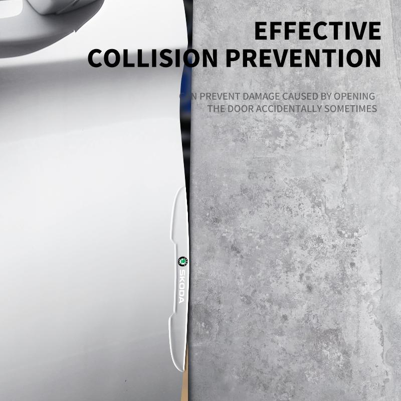 NYDM6 4PCS Transparent Car Door Anti-collision Protector Bumper Strip Sticker For Skoda Rapid Octavia A5 S Kodiaq Fabia A7 Octavia VII