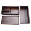 Natural Wooden Lunch Box Double Layer Rectangle Food Container for Picnic Sushi Bento