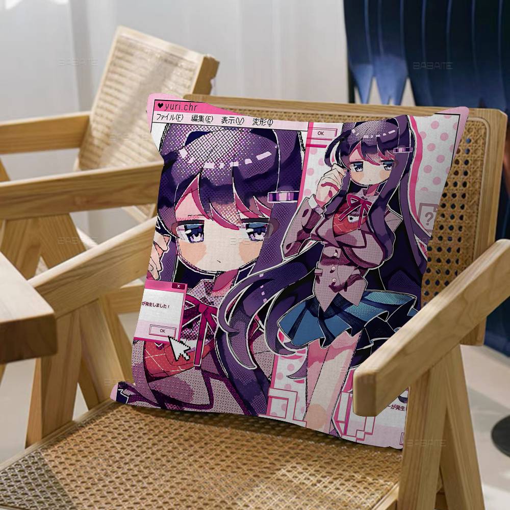 Подушка с изображением персонажей визуальной новеллы D-Doki для спальни и гостиной, декоративная наволочка для дивана