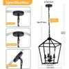 4 светильника, подвесной светильник для фермерского дома с металлической клеткой, регулируемая высота, промышленный подвесной светильник для кухни, остров, вход в спальню