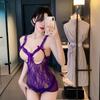 Sexy Lace Jumpsuit Temptation Nightwear Open Crotch Bodysuit Hot Girl Women Rompers Clothing Body Suits Purple Fashion