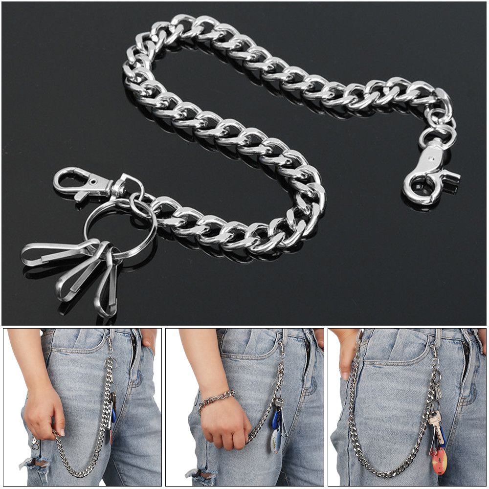 Hipster Punk Rock Key Chains Clip Biker Link Wallet Chain Belt Pant Jean Keychain Thick chain
