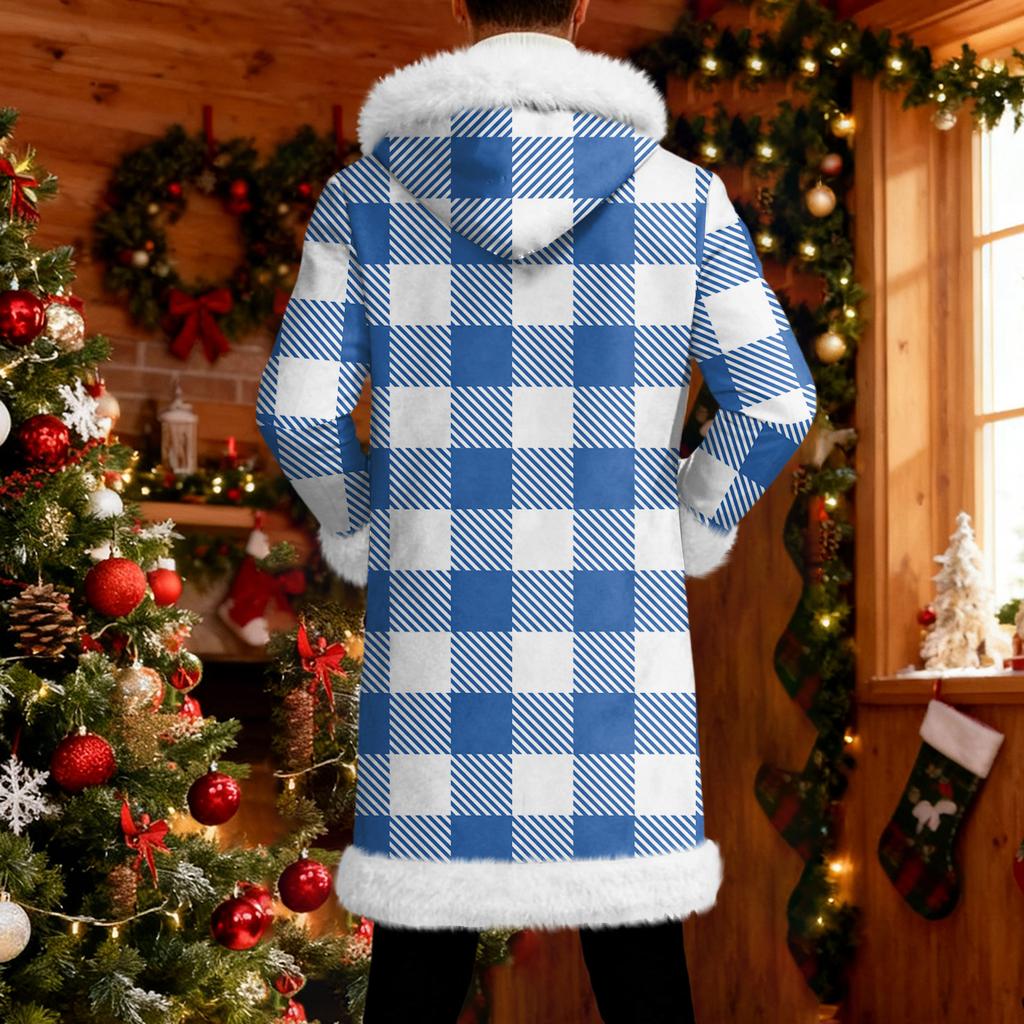 Мужской кардиган с капюшоном, длинное пальто для сохранения тепла