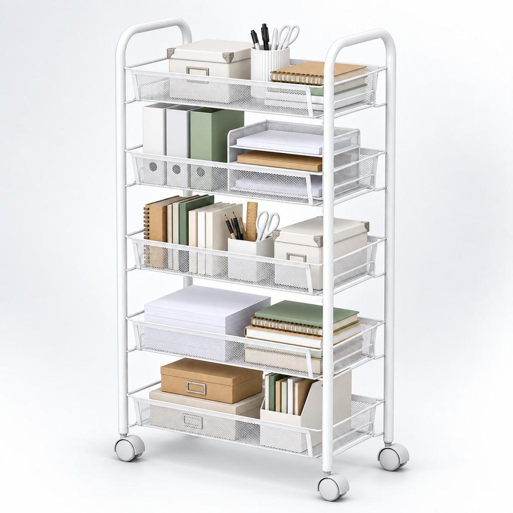 Mobile Multi-Layer Storage Cart for Kitchen and Bathroom
