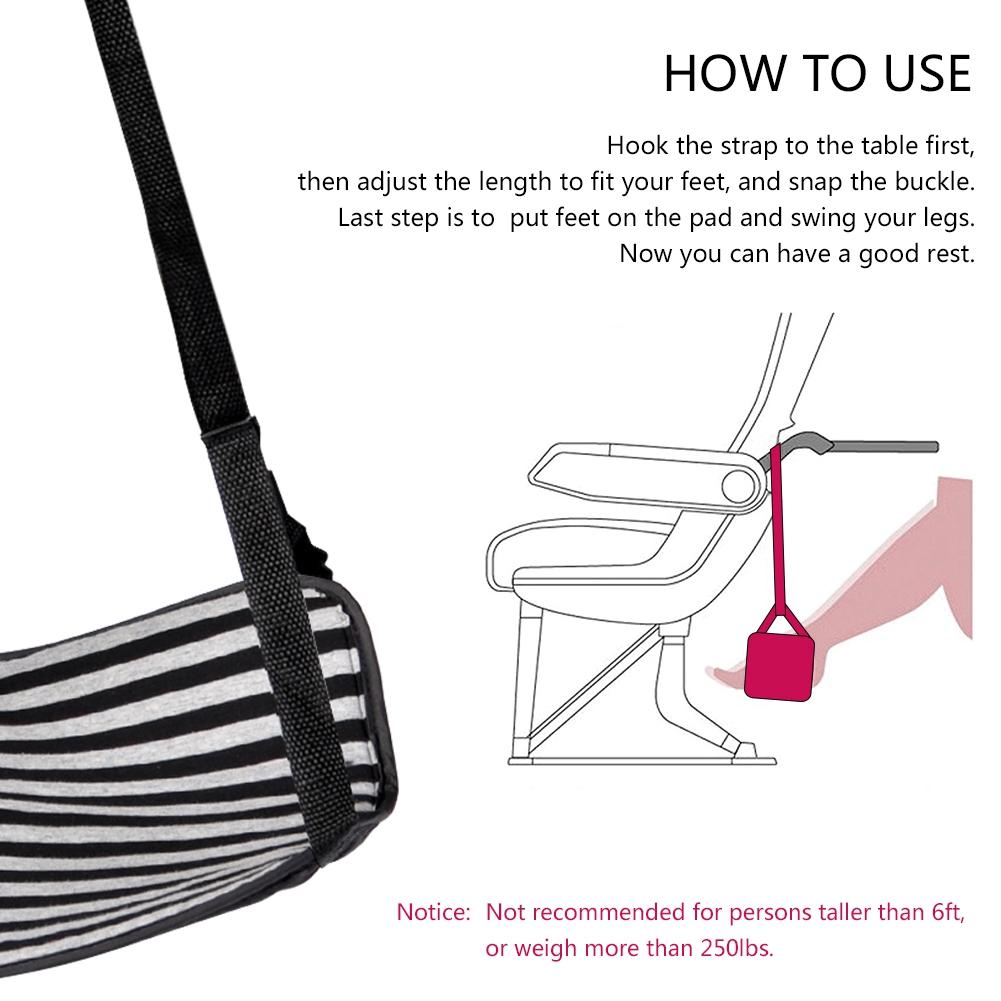Travel Carry on Foot Rest Portable Adjustable Footrest Hammock for Airplane Journey and Office