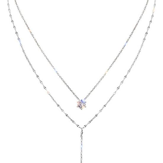 Женское ожерелье, длинное Y-образное блестящее двухслойное ожерелье со стразами, роскошное изысканное регулируемое украшение на грудь и шею