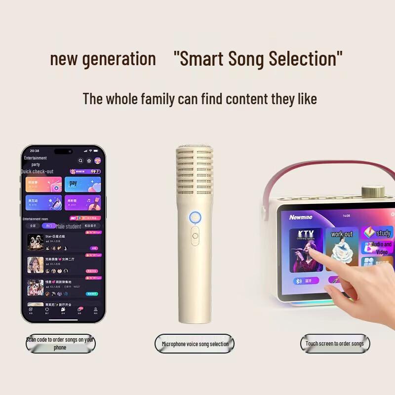 Newsmy Portable KTV Karaoke System with Touchscreen CN plug (adapter included)