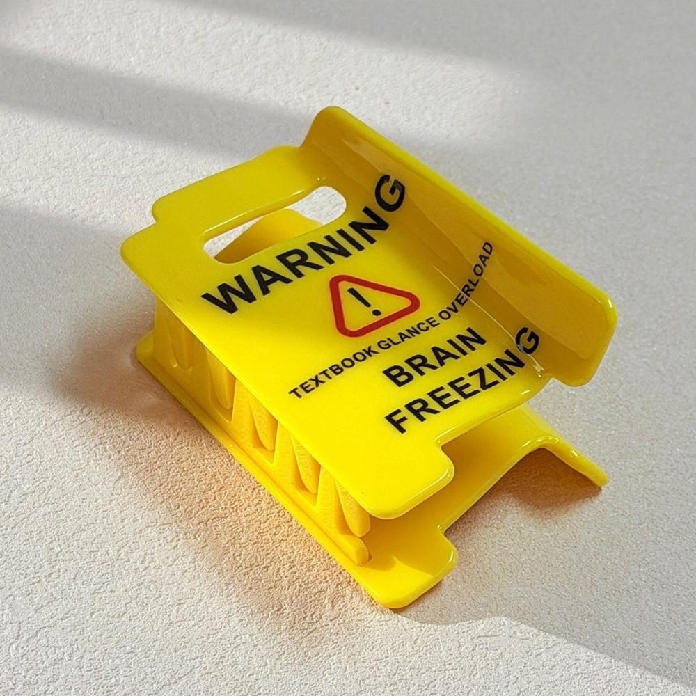Thick Hairs Design Caution Sign Hair Claw Clip Novelty Warning Sign Hairpins Daily