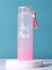 500ml Gradient Sports Water Bottle Plastic Large Capacity Frosted Cup With Strap Gift Camping Tour Plastic Sport Water Bottle