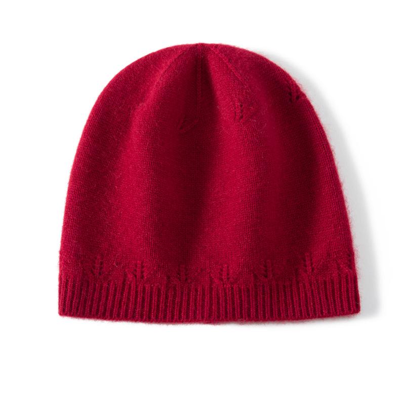 Женская вязаная шапка-бини из кашемировой шерсти: Теплый, Стильный и Универсальный для Осени и Зимы.