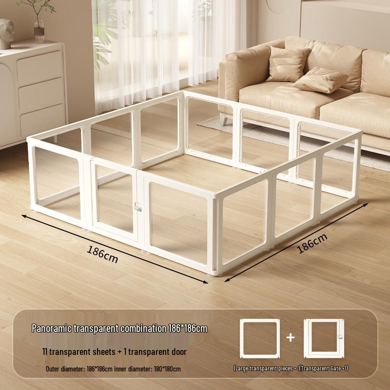 Clear Acrylic Indoor Dog Fence for Small Pets - Safety Enclosure & Dog House