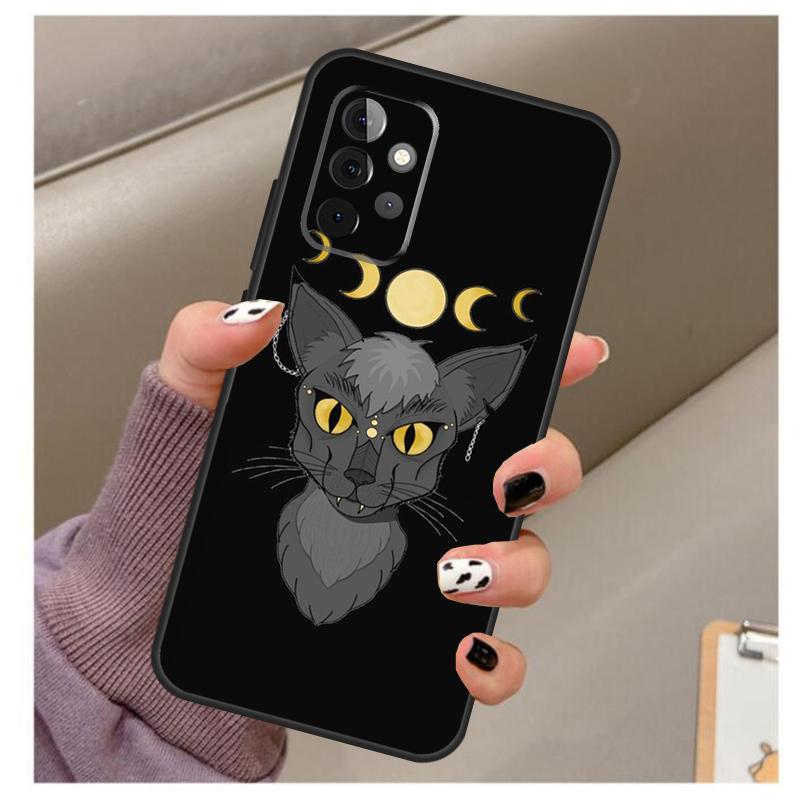 Чехол-Кот-Ведьмы-Луна Для Samsung Galaxy A34 A54 A14 A06 A16 A26 A36 A56 A12 A32 A52 A13 A33 A53 A15 A35 A55
