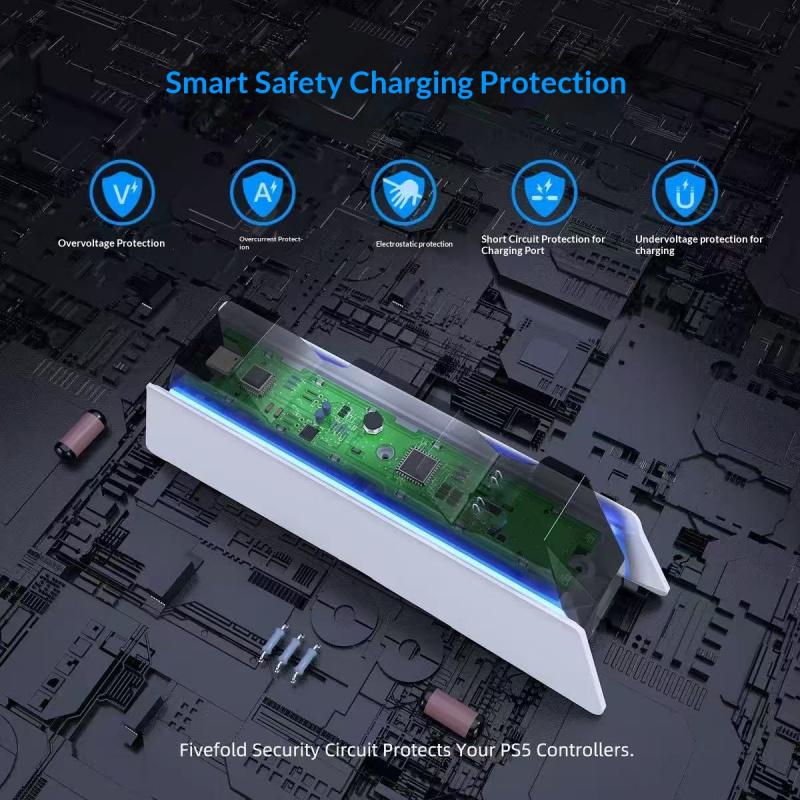 Для PS5 Type-C Станция зарядки DualSense Двойная док-станция Зарядная подставка для беспроводного игрового контроллера PlayStation 5 DualSense