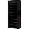 Shoe Cabinet Fabric Shoe Rack with Zippered Door and Side Pockets Nyana Home 160x88x30cm 27 Pairs