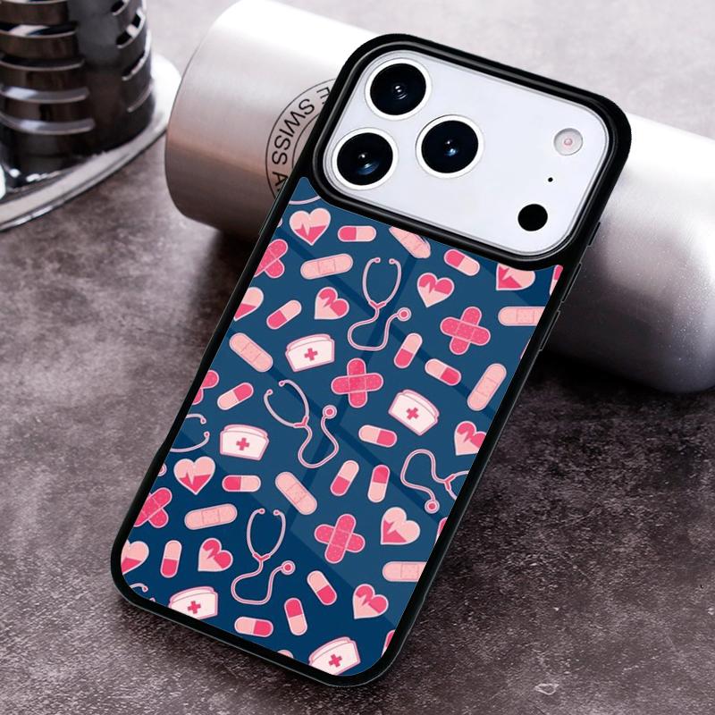 Чехол для телефона 'Сердце Медсестры' для iPhone 17 16 15 Pro Max Air 14 13 12 11 Plus Ударопрочный Capa Чехол