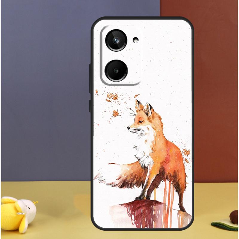 Акварельная живопись Лиса Для Realme C71 C75 C55 C53 C67 C61 C33 C63 C51 C65 15 GT7 Pro 10 11 12 13 14 Pro Plus Чехол