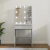 Dressing Table - Vanity Table - Concrete Grey - LED - 60x40x140 Cm - Contemporary Design