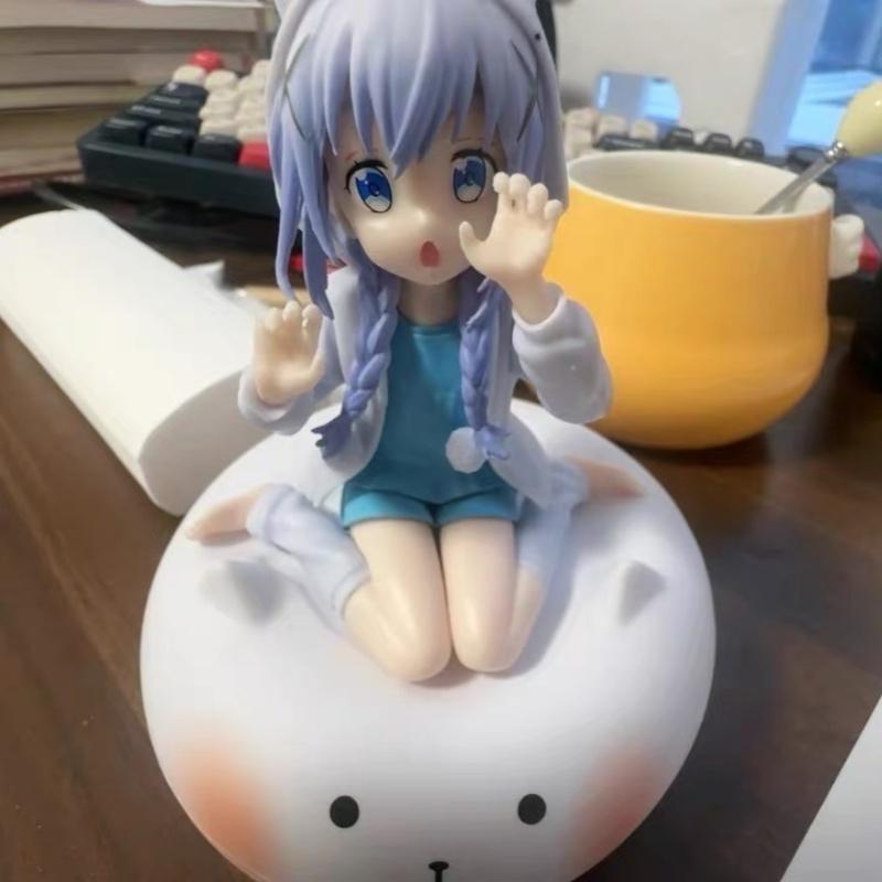 Anime Is The Order A Rabbit Kafuu Chino Hoto Kokoa Anime Model Sitting Pajamas Outfit Toy Action Figure Model Car Ornament Gifts