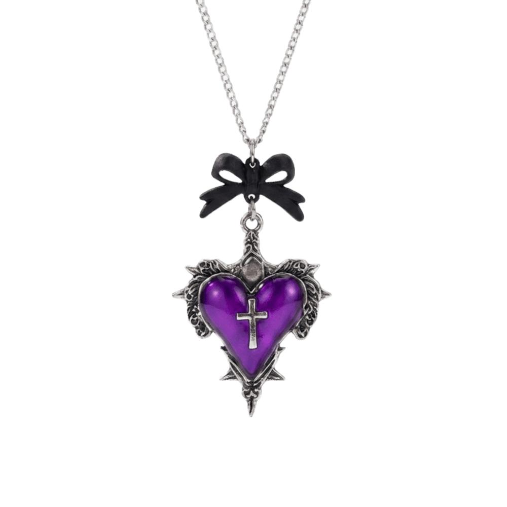 Vintage Gothic Cross Necklace Black Bow Halloween Thorn Choker Pendant Clavicle Chain  Daily Wear