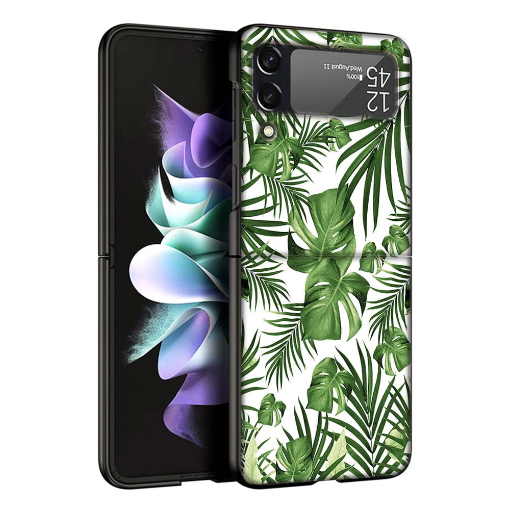 Летние тропические растения Зеленый лист Чехол для телефона Для Samsung Galaxy Z Flip7 Flip6 5G Flip5 Flip4 Flip3 ZFlip 7 6 3 4 5 Ударопрочный Ba