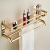 No-Drill Stainless Steel Double-Layer Towel & Storage Rack