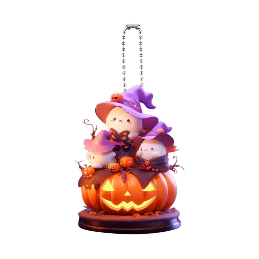 2D Acrylic Halloween Creative Pumpkin Car Pendant, Keychain, Backpack Hanger